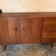 Vintage style scandi enfilade in blond walnut veneer