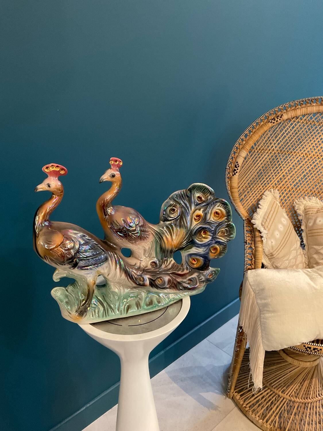 Peacock centerpiece
