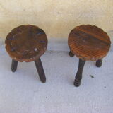 Pair of vintage low stools