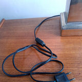 Lamp pineapple black glass and gold metal 1970