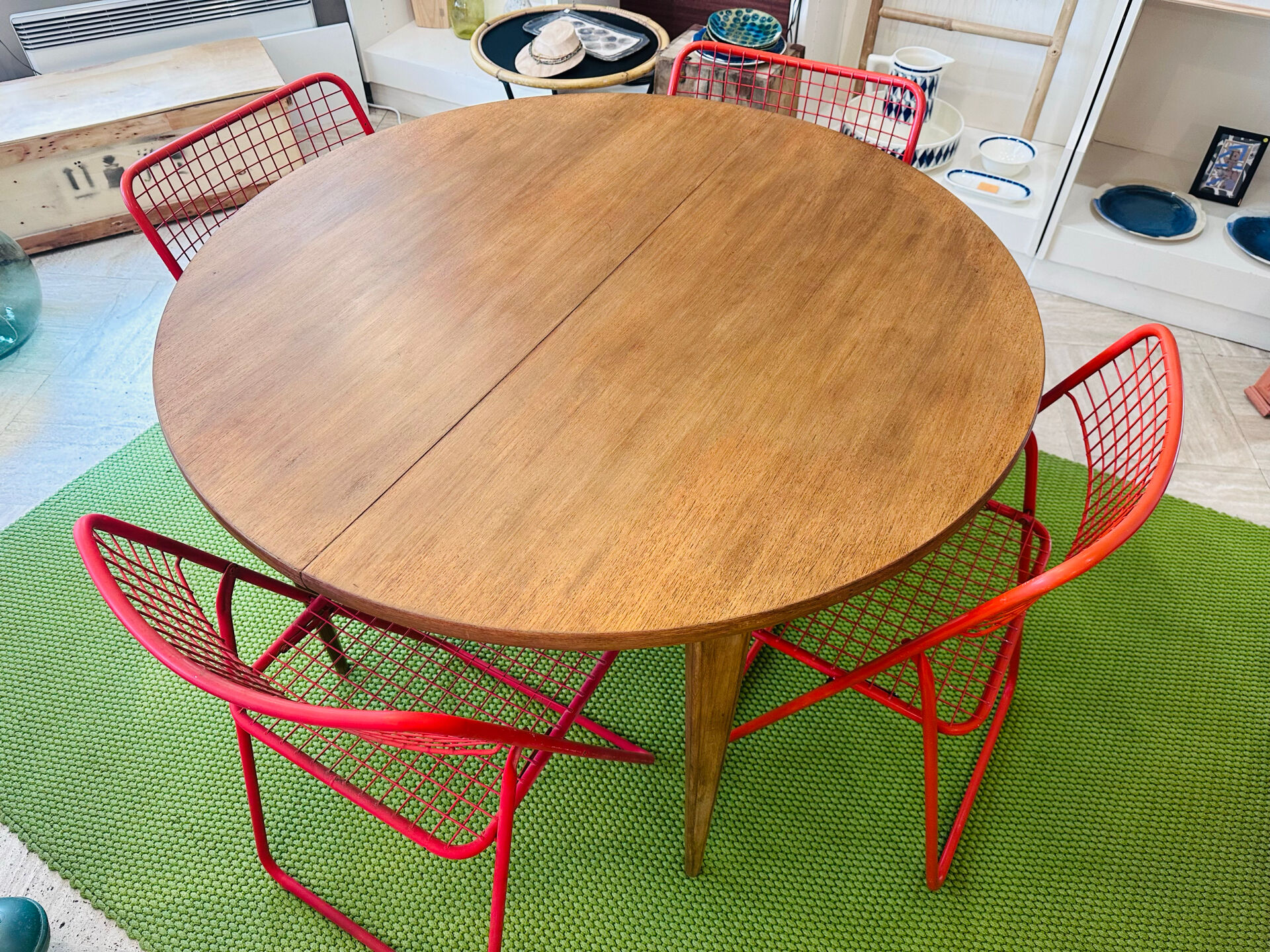 Table ronde extensible vintage scandinave