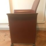 Fauteuil design cuir vintage 1980