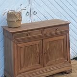 Renovated antique sideboard in raw solid walnut.