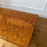 Coffee table in elm magnifying glass Rochebobois vintage