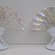 Paire de lampes de table postmodernes en verre de Murano irisé italien, années 1980