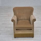 1960s, Danish lounge chair, green furniture velour, original condition.