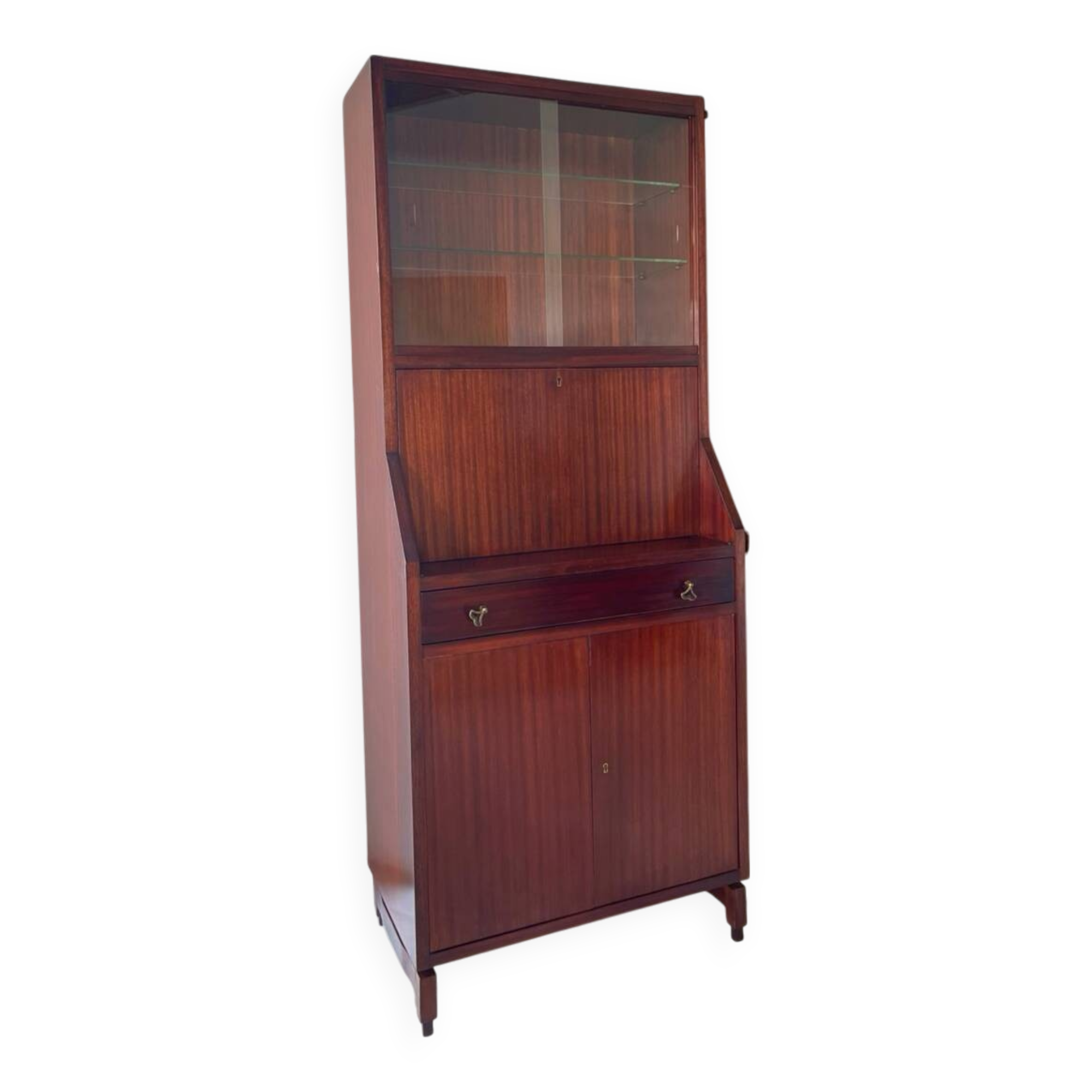 Buffet/crédence italienne en bois et acajou plaqué, années 1960.