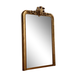 Old mirror louis Philippe Dore gold leaf pediment gilded fireplace