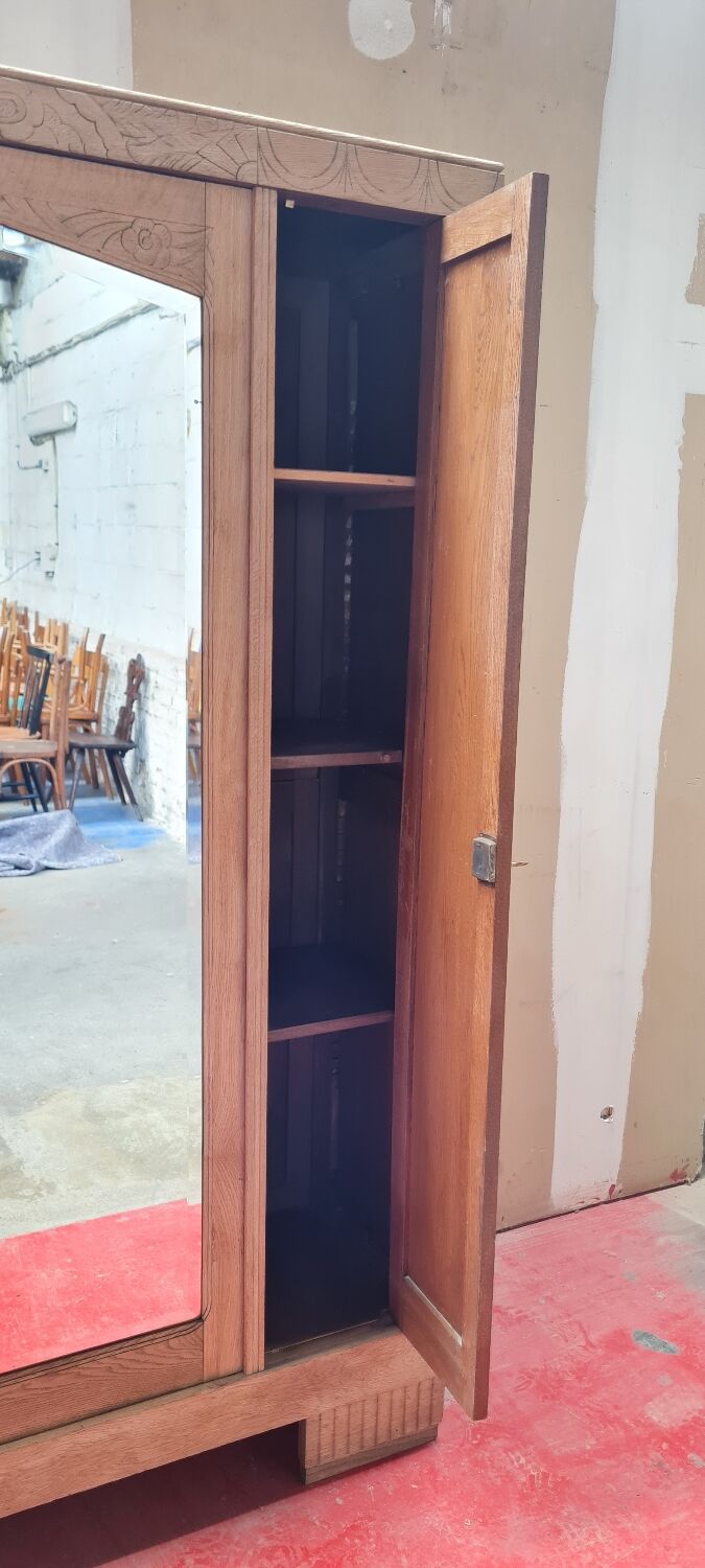 Art deco wardrobe in light oak