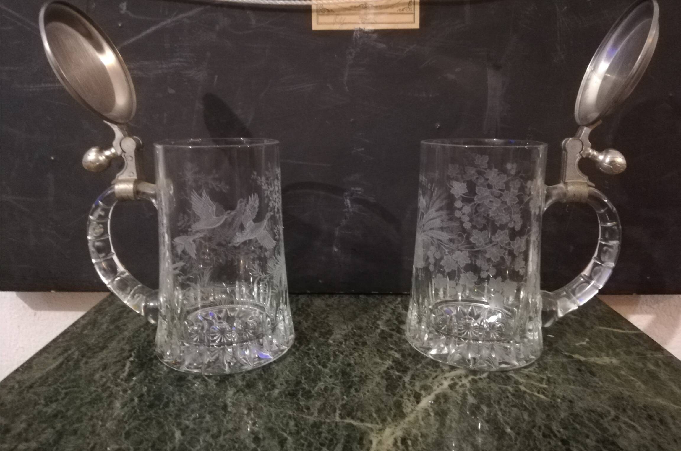 Pair of vintage German beer mugs
