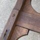 Old folding round winemaker's table with a tilting top.
