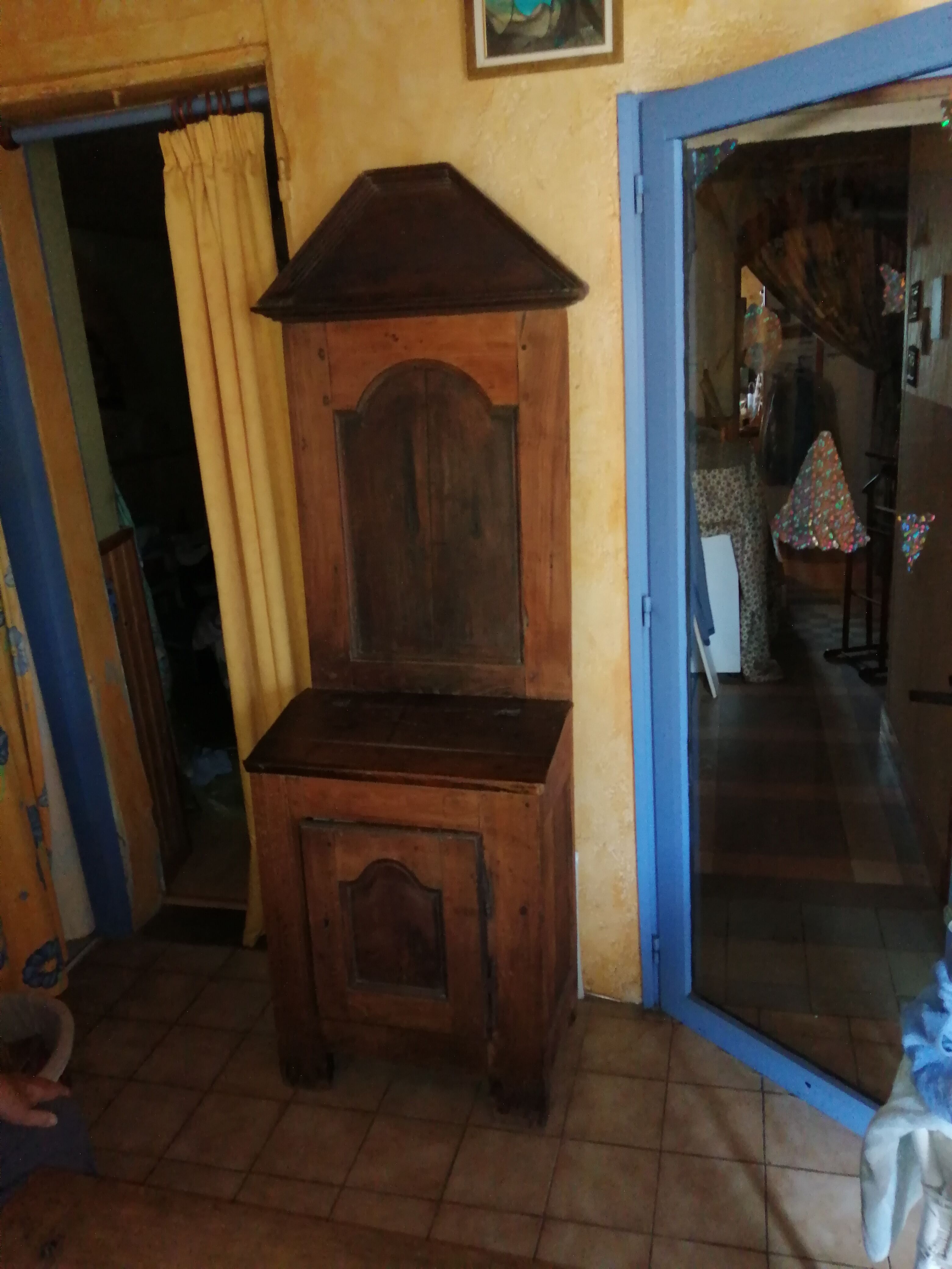French Oratory prayer storage cabinet in walnut