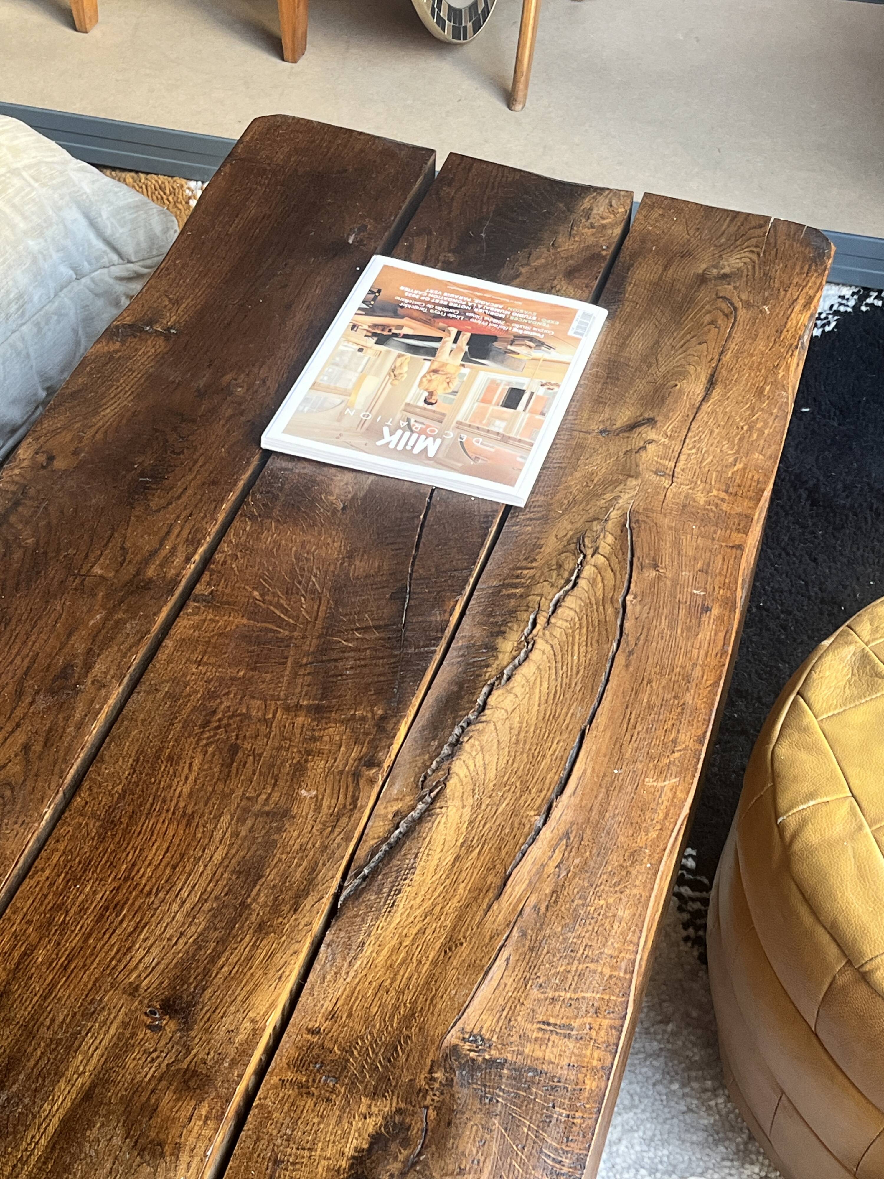 Wasi Sabi Brutalist Solid Wood Coffee Table