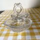 Double transparent molded glass salt shaker
