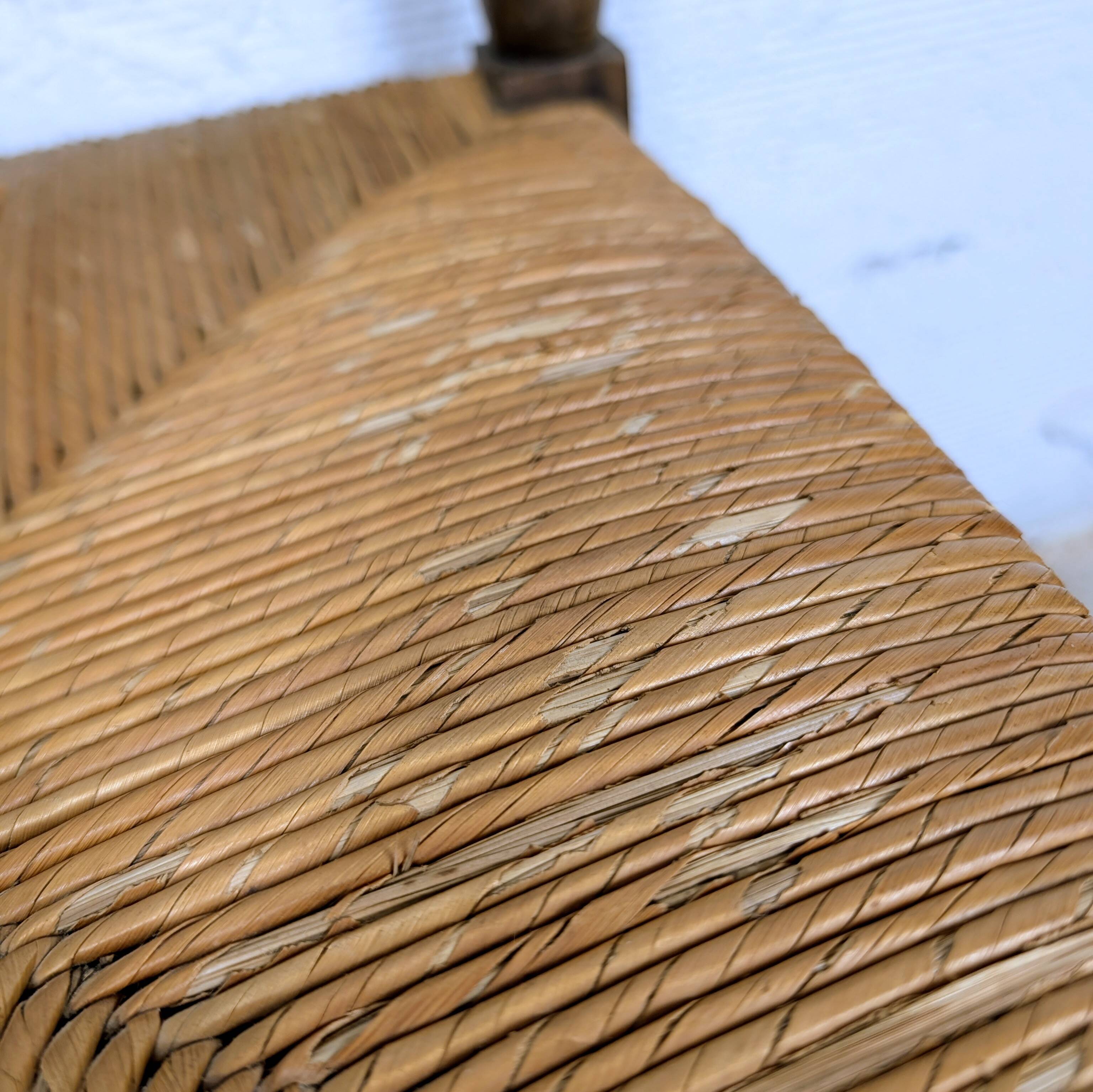 Turned wooden corner chair
