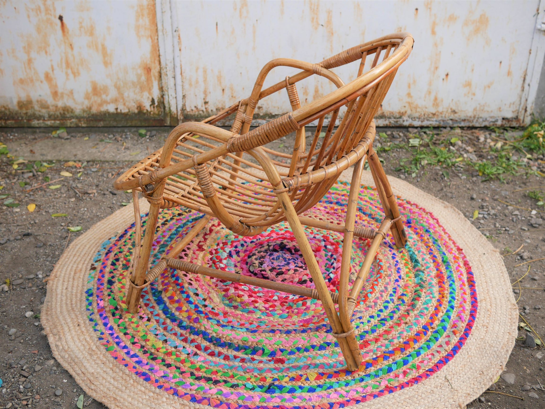 "Shell" vintage armchair rattan