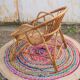 Fauteuil vintage « coquille » en rotin