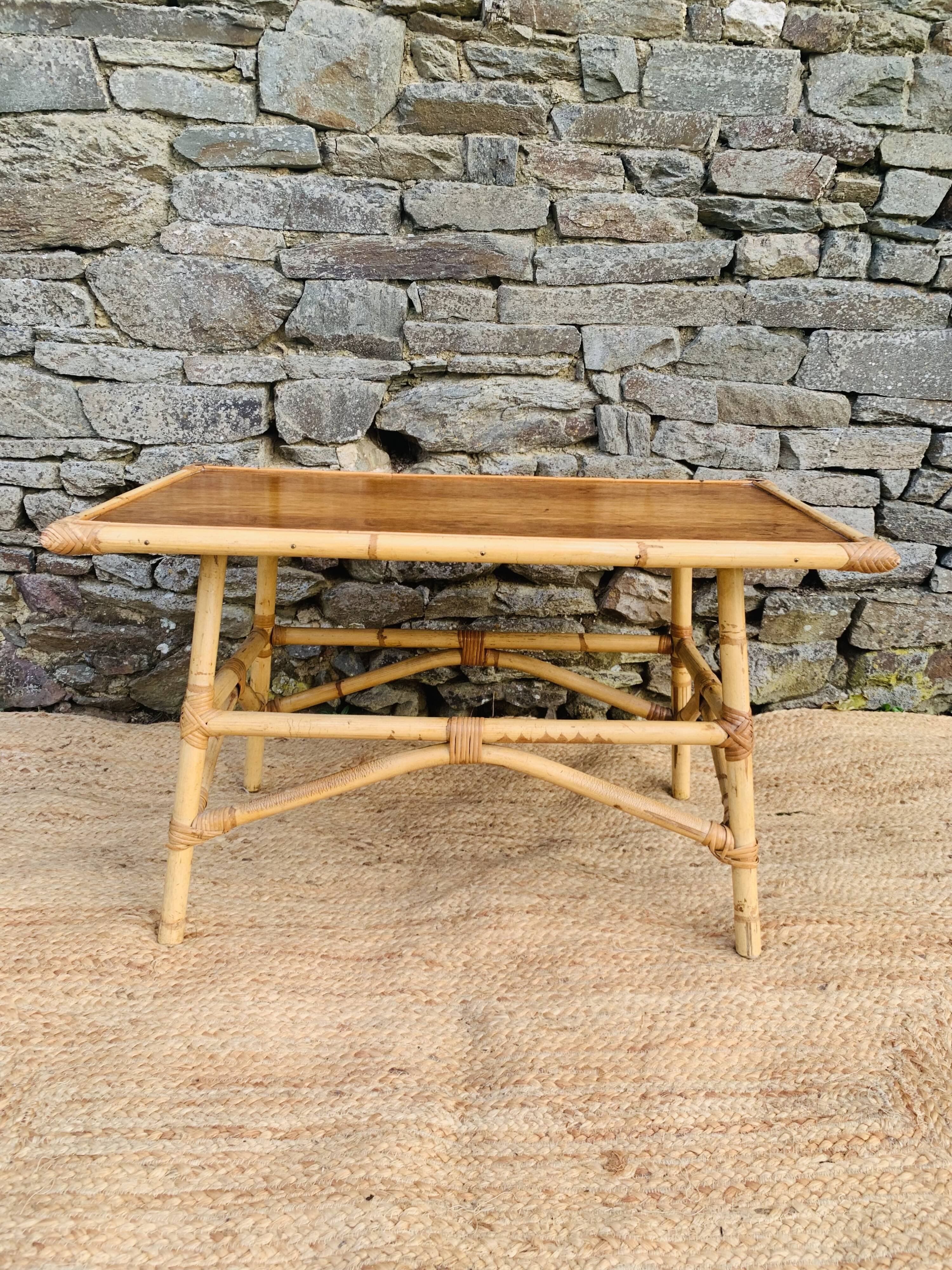 Vintage rattan coffee table