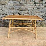 Table basse vintage en rotin