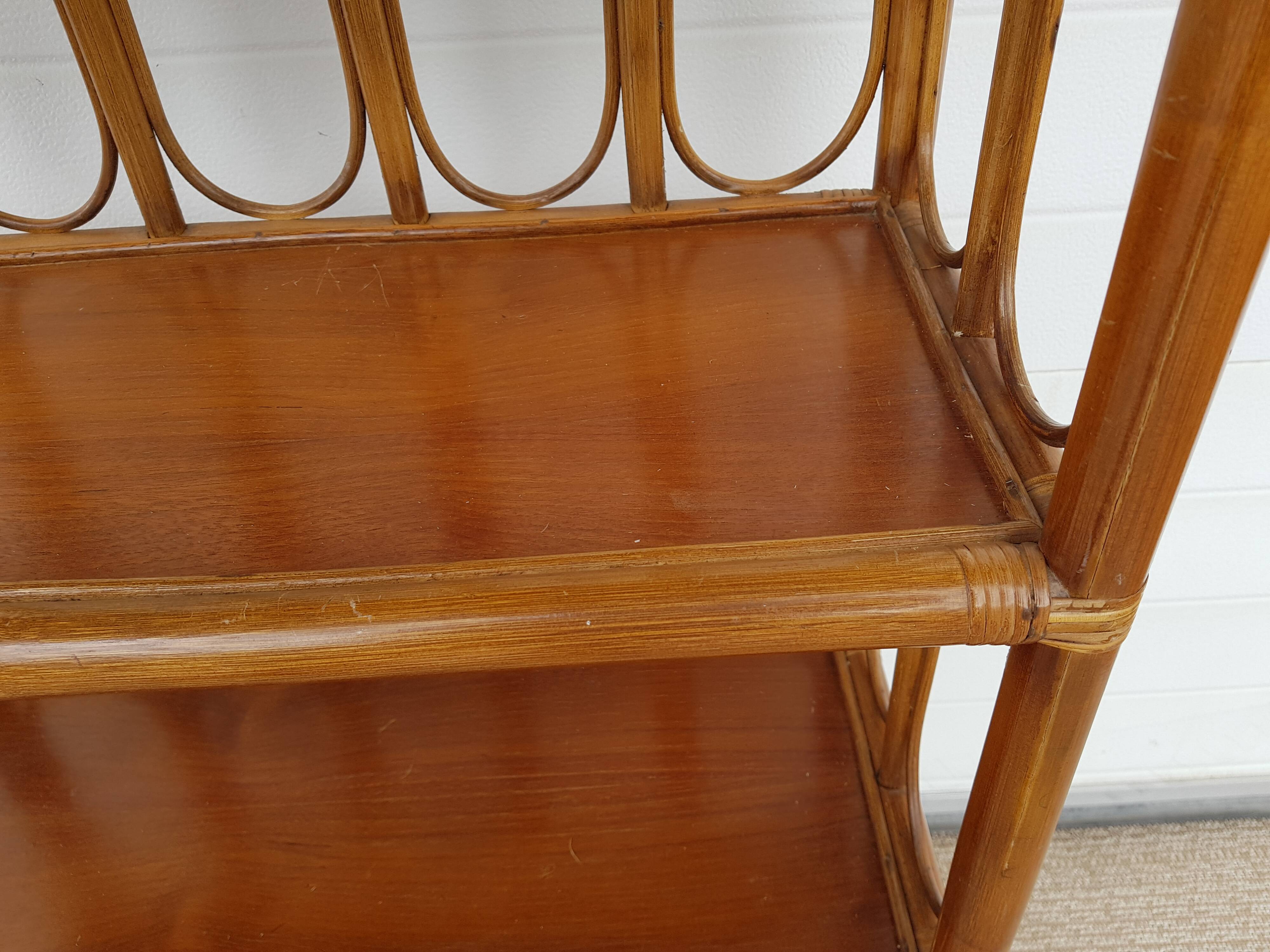 Old shelf in bamboo and rattan 70s
