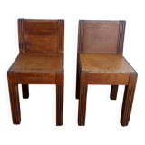 Pair of art deco children's chairs