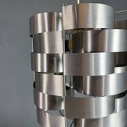 Max Sauze aluminum pendant lamp, mid-century modern, France, 1970s