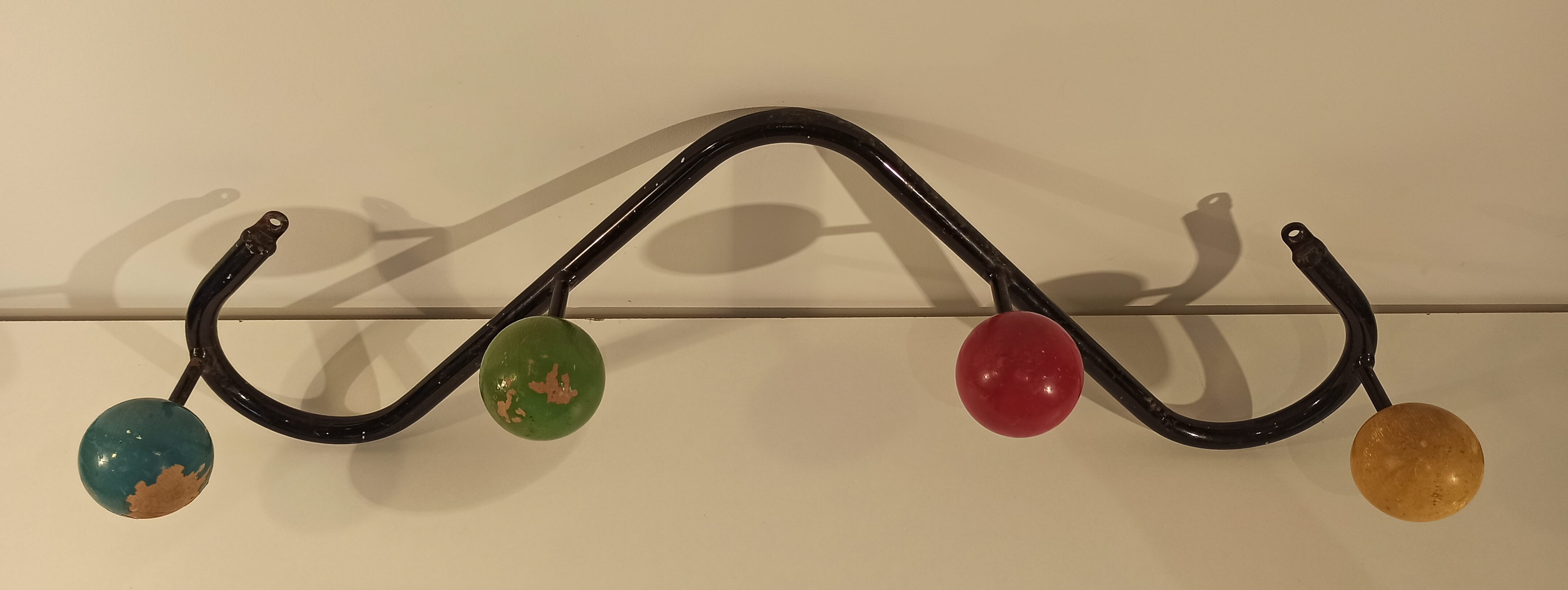 Vintage wood ball coat holder