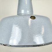 Industrial grey enamel factory pendant lamp, 1960s