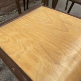 Set of 6 vintage industrial school chairs for communities mullca delagrave tube & wood