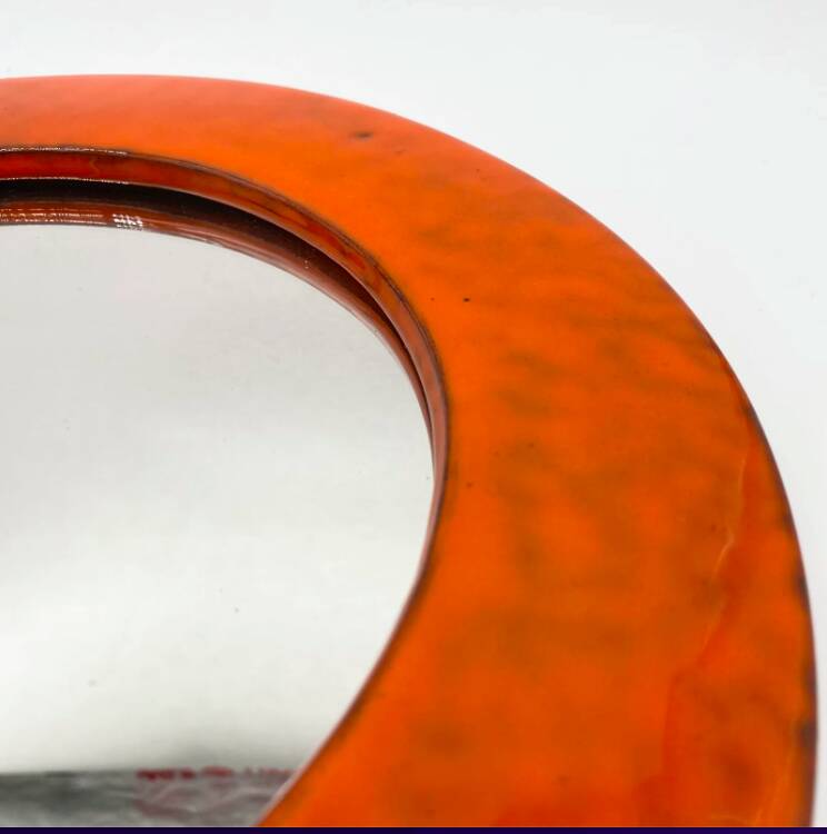 Miroir céramique glaçure « orange », 1960s