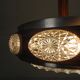 Vintage Lakro pendant light with 9 oval glass panels and 1 round glass panel, 1970s
