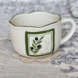 Vintage porcelain mug / large cup – Olive pattern