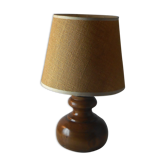 Foot carved wooden table lamp