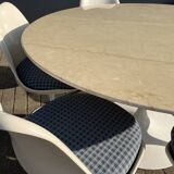 Vintage round Knoll Tulip eettafel (137cm) Marmer