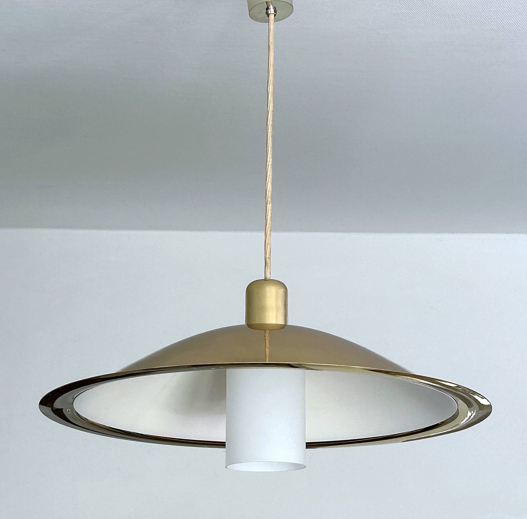 Vintage Danish Brass Pendant Light