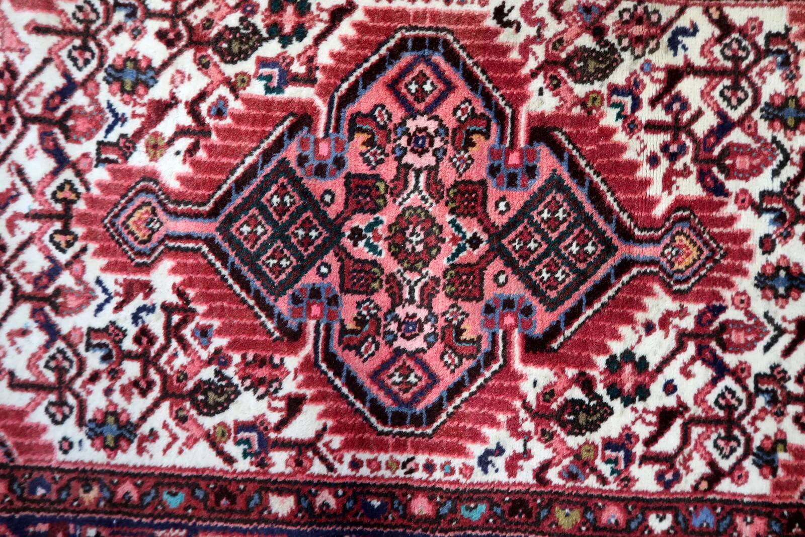 Handmade vintage Persian Hamadan rug 2.5' x 4' (77cm x 124cm), 1970s