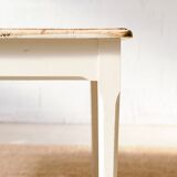 Table de ferme en bois – pied crème