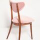 Mid-century light pink velvet heart-shaped chair, Europe, 1960s.