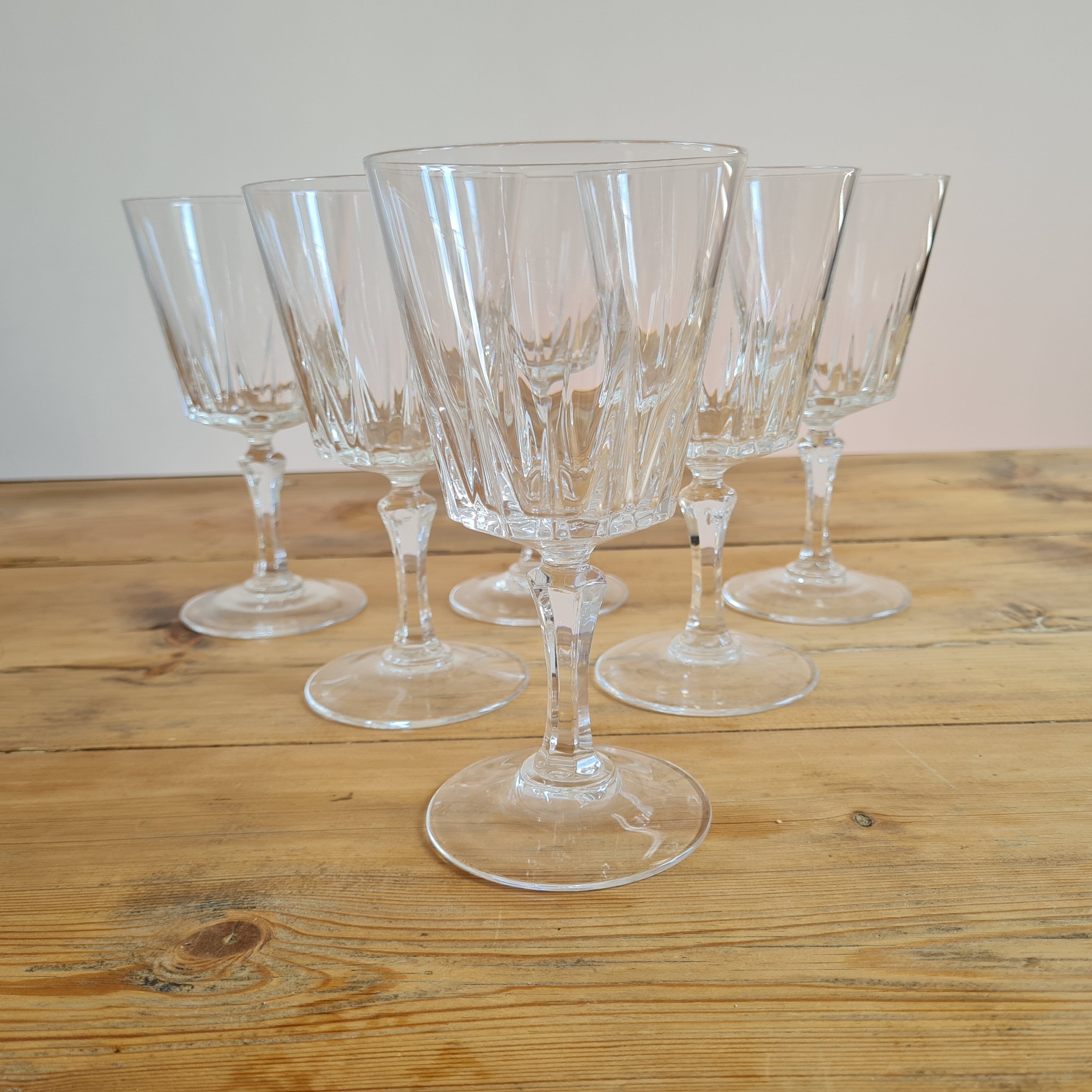 Service de 6 verres à eau en cristal ciselé