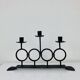 Vintage Brutalist Wrought Iron Triple Candle Holder