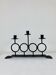 Vintage Brutalist Wrought Iron Triple Candle Holder