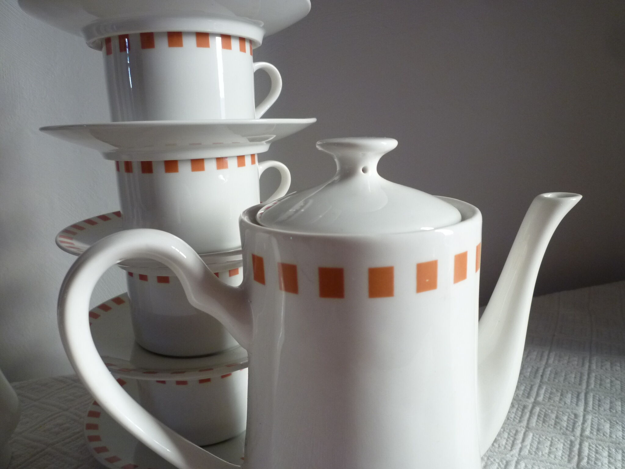Service tea/coffee grounds Lustucru porcelain