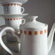 Service tea/coffee grounds Lustucru porcelain