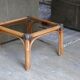 Side table in bamboo and smoked glass, 60s