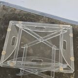 Vintage plexiglass serving tray or side table