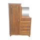 Asymmetrical storage unit Dresser wardrobe with vintage mirror 1950