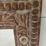 Miroir Shabby, cadre en bois sculpté