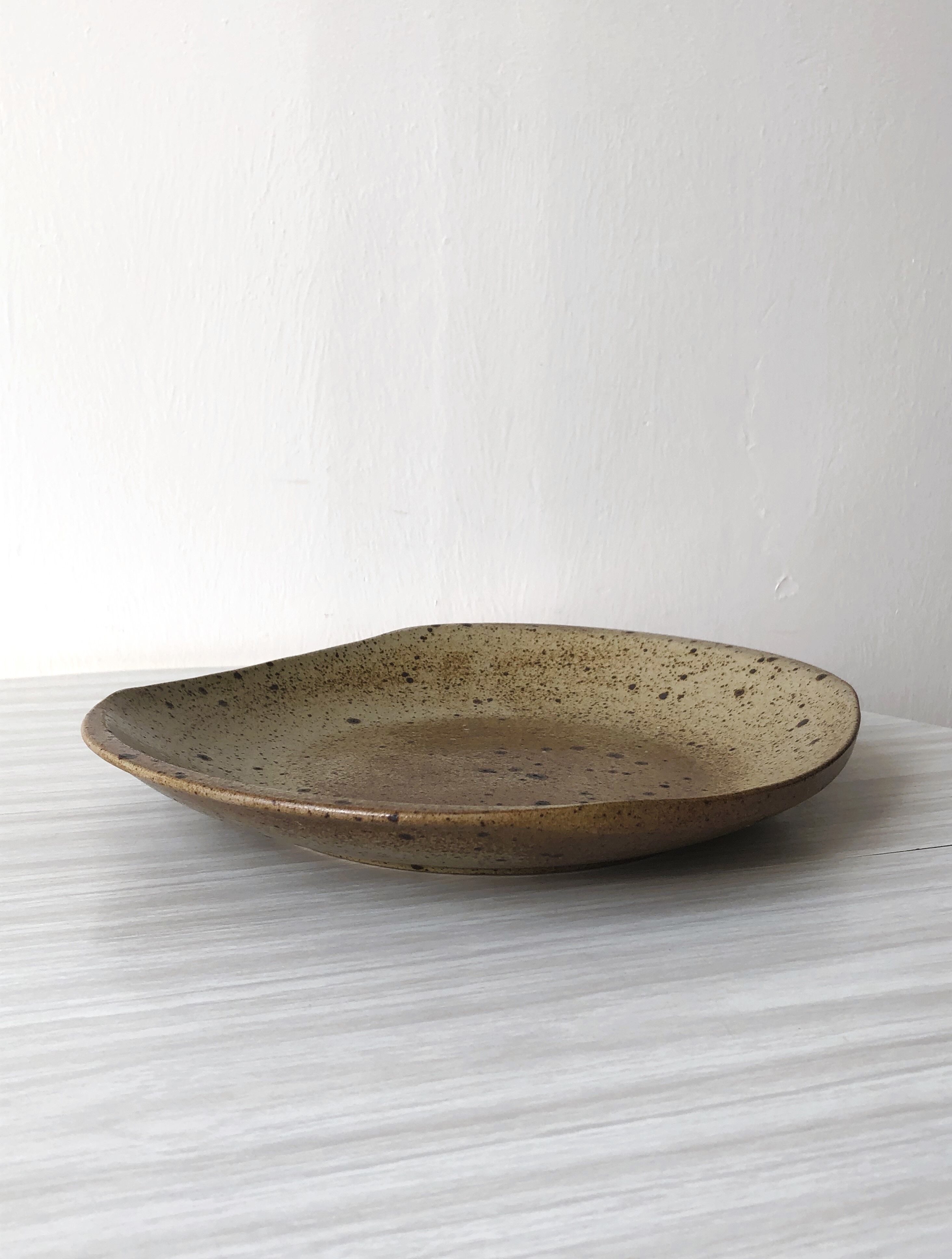 Pyrite stoneware serving dish