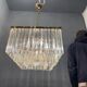Italian Murano Glass Prism Triedri Chandelier Lamp