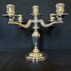 Exceptional pair of table candlesticks in fine silver, St. Médard Paris
